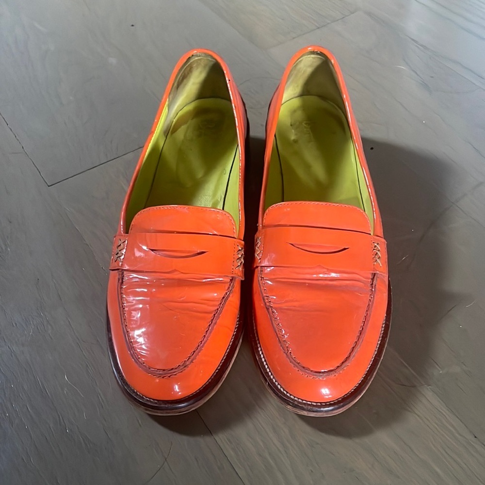 Biden Orange Patent Leather loafers!!! Super cute, lightly used.